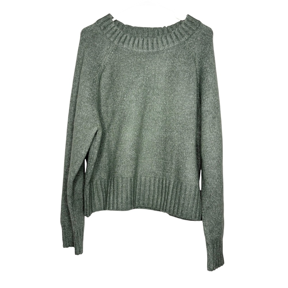 French Connection Womens Knit Creneck Sweater Size XL Sage Green Marl Raglan
